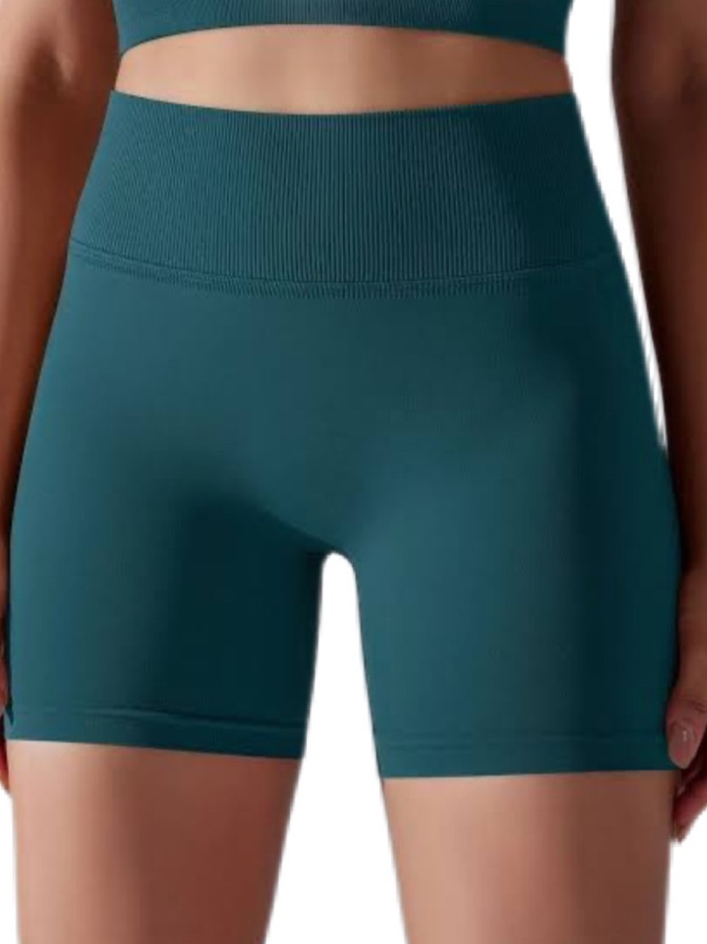 ZYIA Seamless Hustle High-Waist Shorts in Forest Green - NWOT